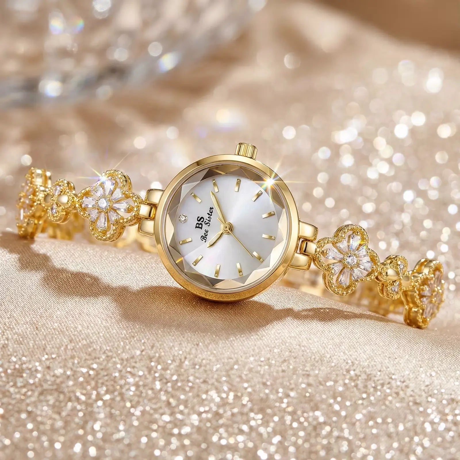 Luna Flora Crystal Blossom Bracelet Watch