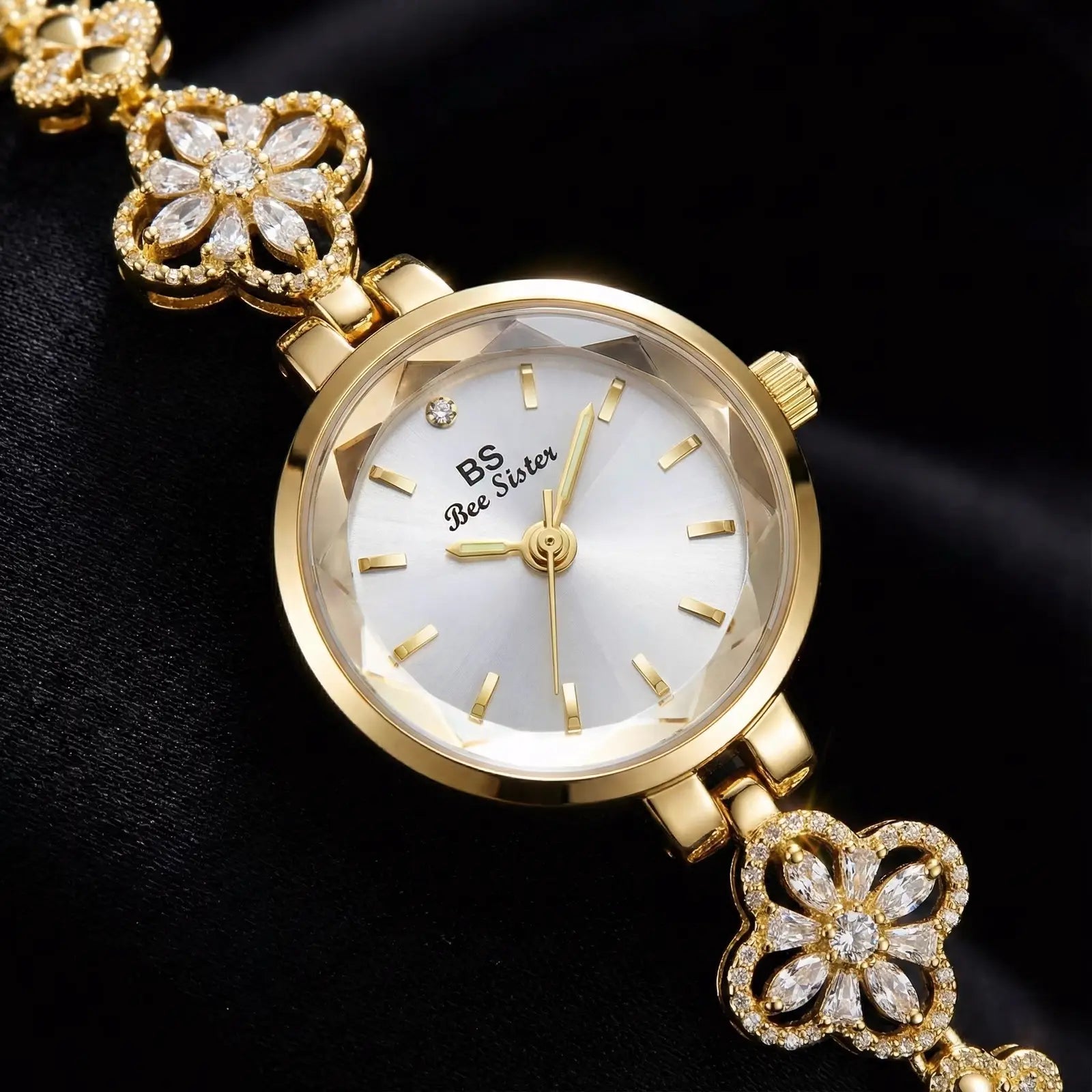 Luna Flora Crystal Blossom Bracelet Watch