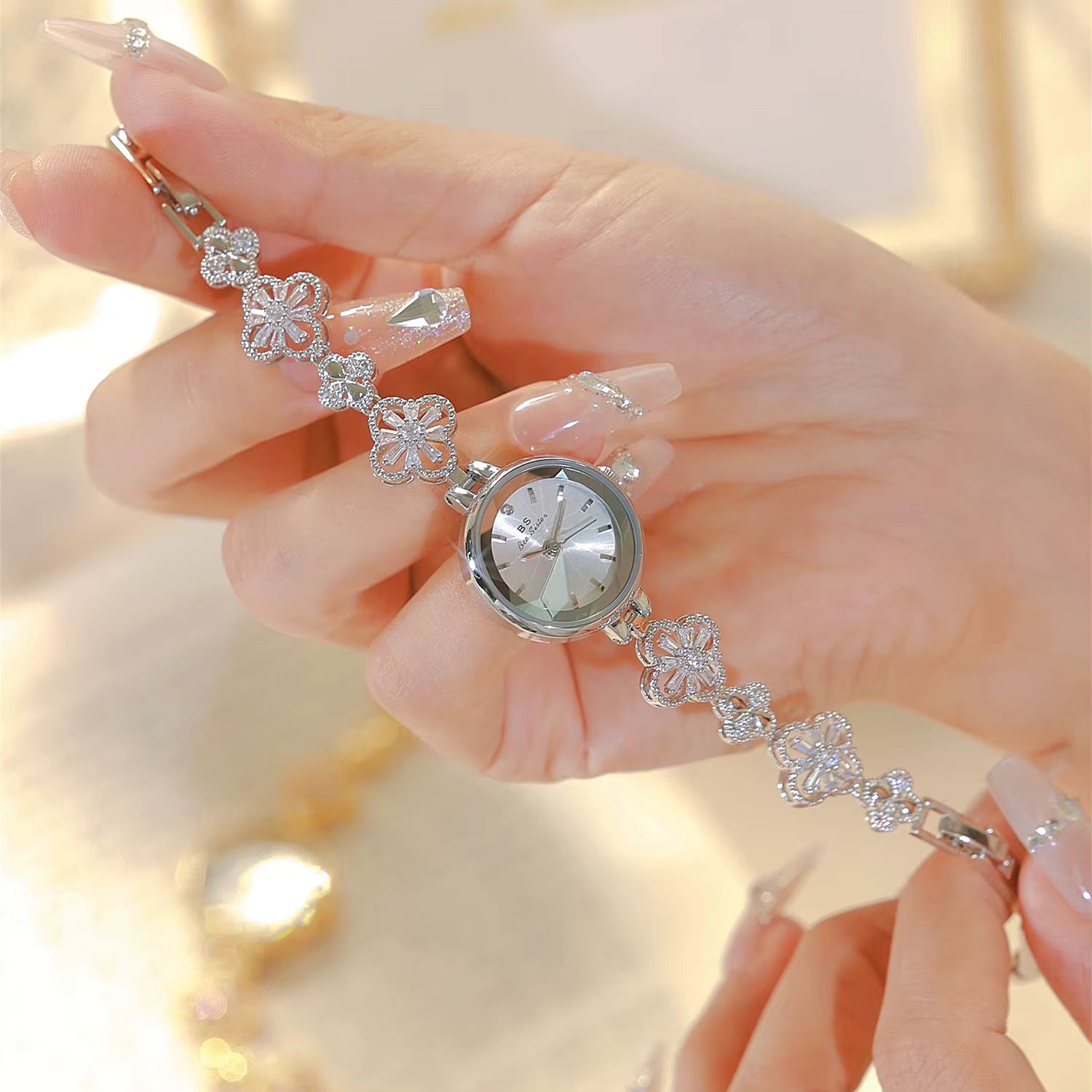 Luna Flora Crystal Blossom Bracelet Watch 6