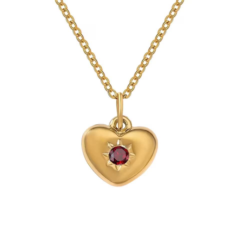 Luviera Crystal Birthstone Necklace Gold
