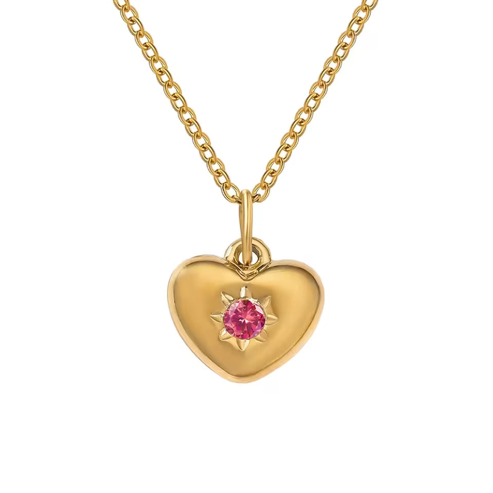 Luviera Crystal Birthstone Necklace Gold