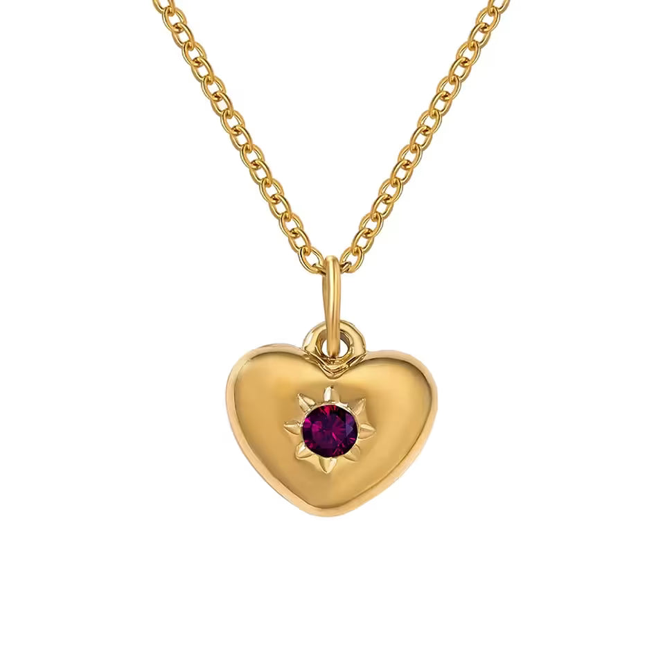 Luviera Crystal Birthstone Necklace Gold