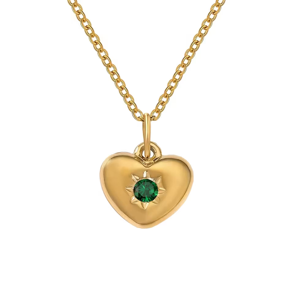 Luviera Crystal Birthstone Necklace Gold