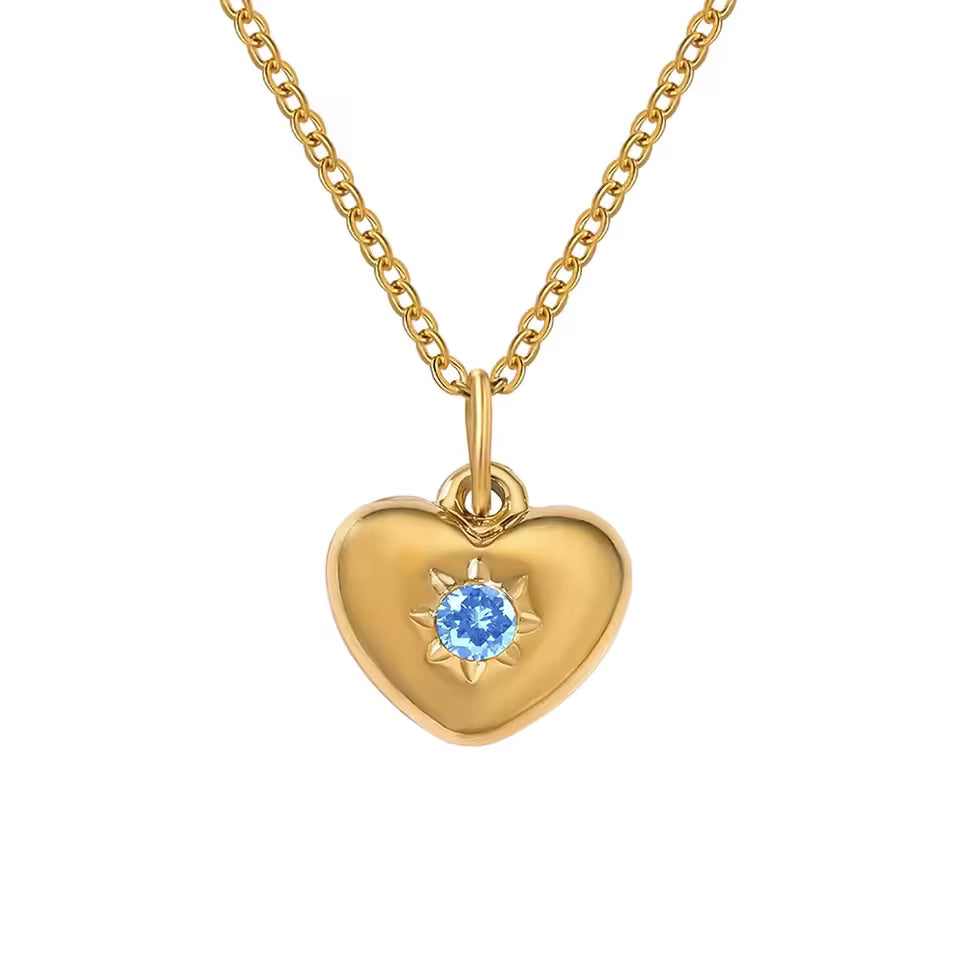 Luviera Crystal Birthstone Necklace Gold