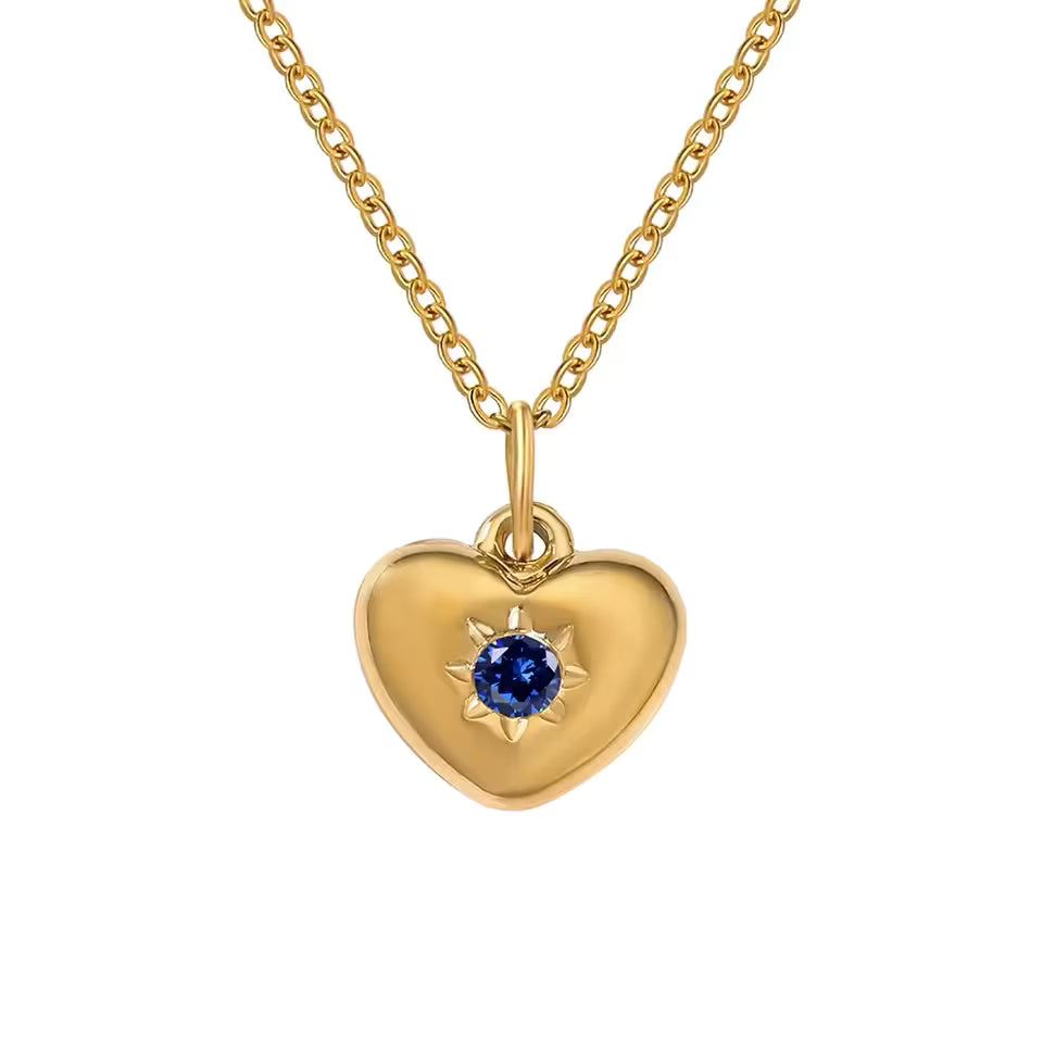 Luviera Crystal Birthstone Necklace Gold