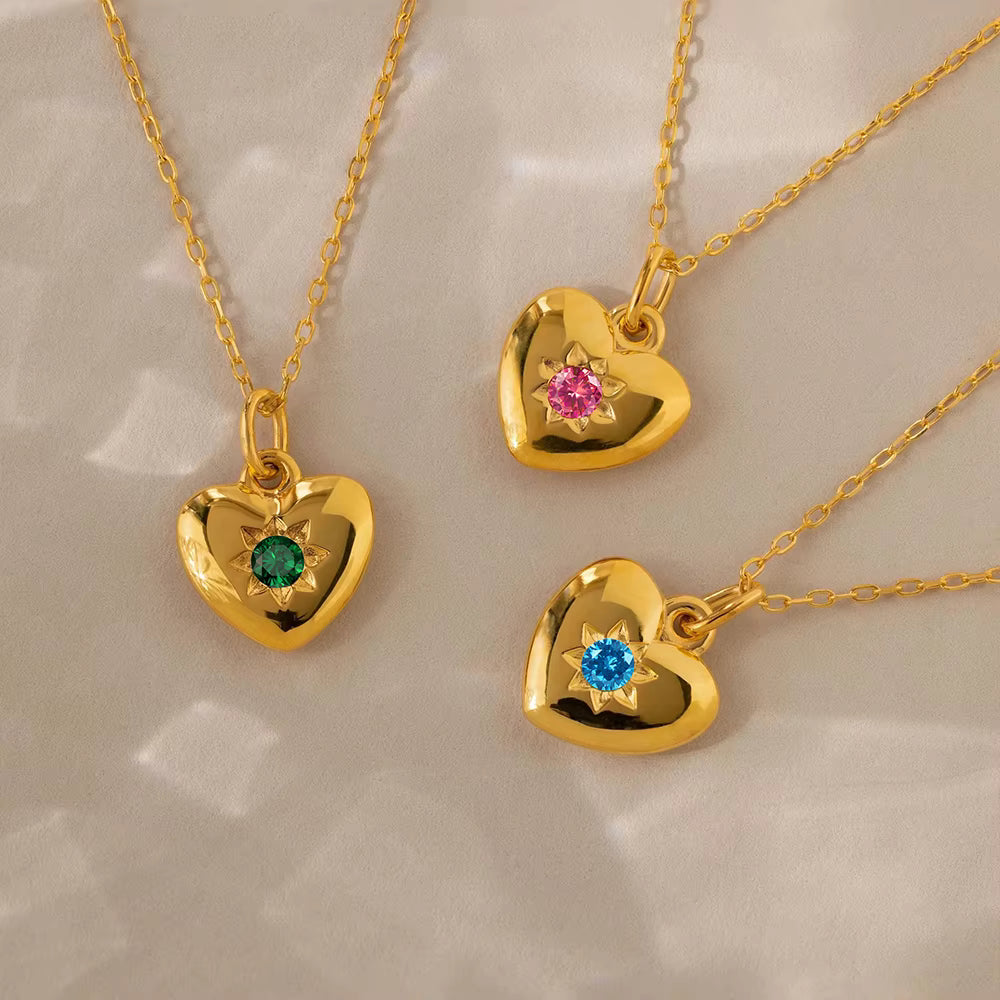 Luviera Crystal Birthstone Necklace Gold 4