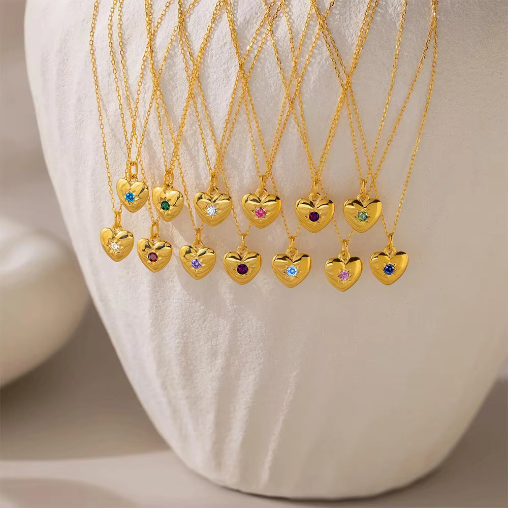 Luviera Crystal Birthstone Necklace Gold 3