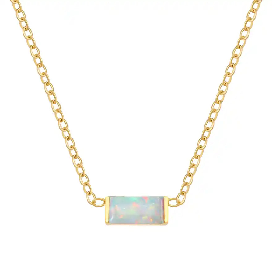 Baguette Birthstone Necklace