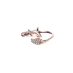 Vixie Rose Gold Fox Crystal Ring