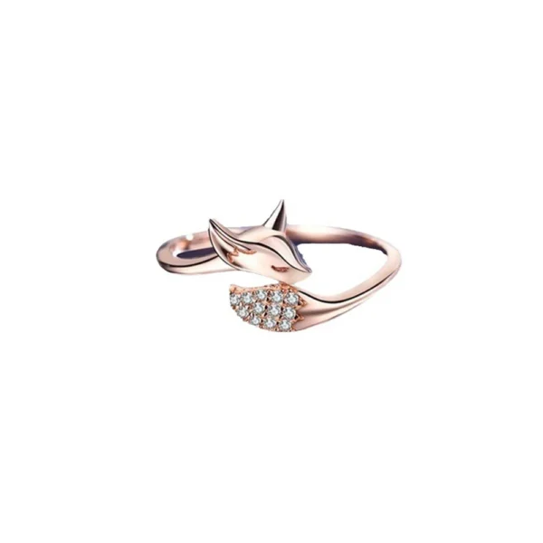 Vixie Rose Gold Fox Crystal Ring