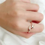 Vixie Rose Gold Fox Crystal Ring