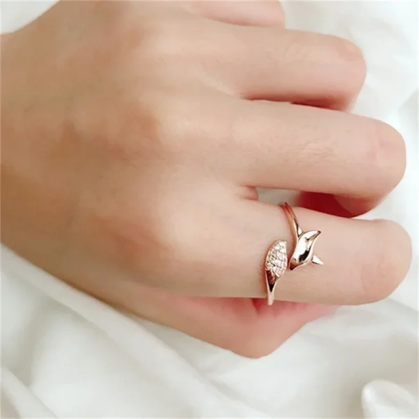 Vixie Rose Gold Fox Crystal Ring
