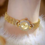Aurora Gold Rhinestone Bracelet Watch