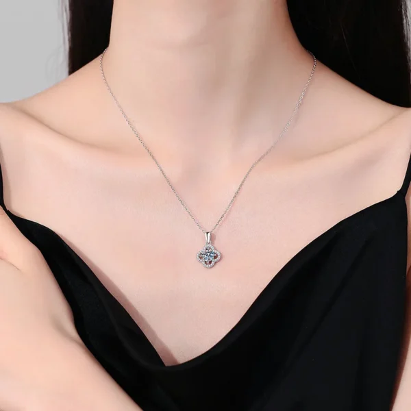 Averie Four-Leaf Clover Moissanite Necklace 5
