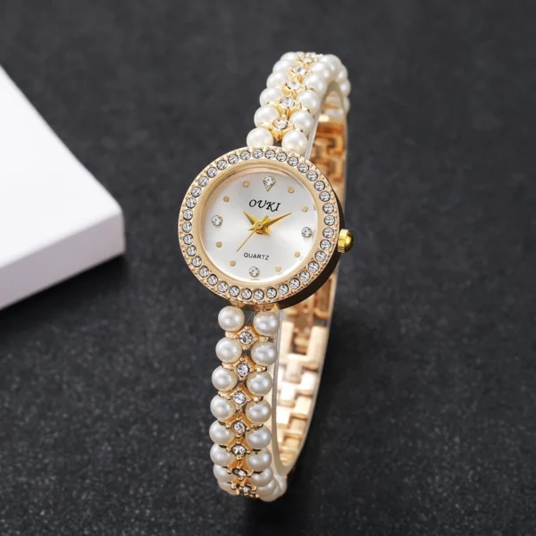 Liana Elegant Pearl Bracelet Watch