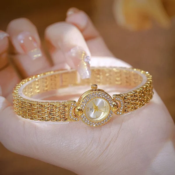 Aurora Gold Rhinestone Bracelet Watch