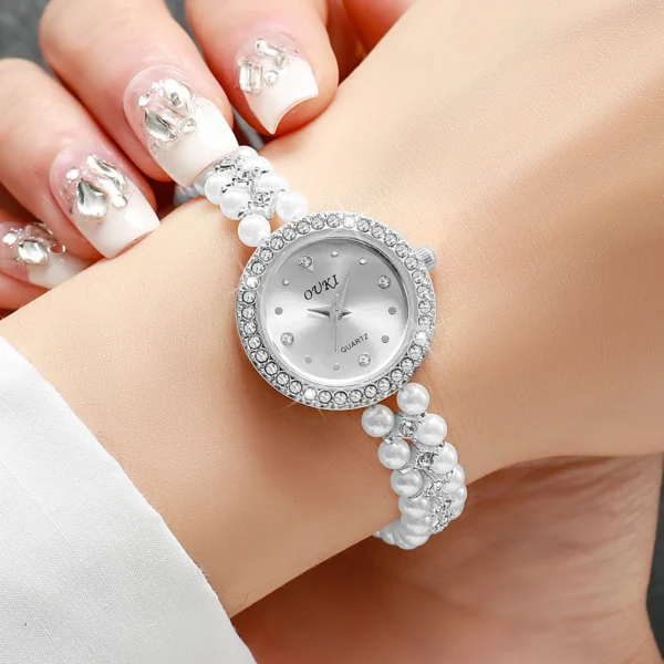 Liana Elegant Pearl Bracelet Watch