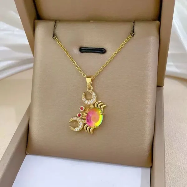 Coralie Rainbow Crab Charm Necklace