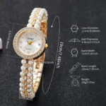Liana Elegant Pearl Bracelet Watch