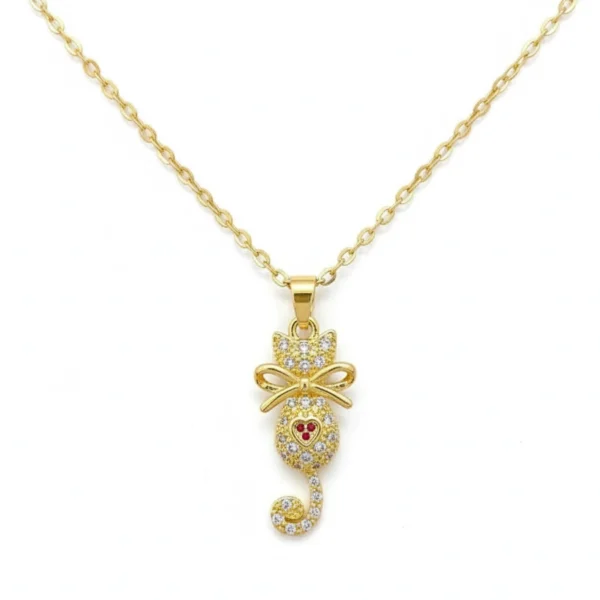 Luna Cat Gold Necklace