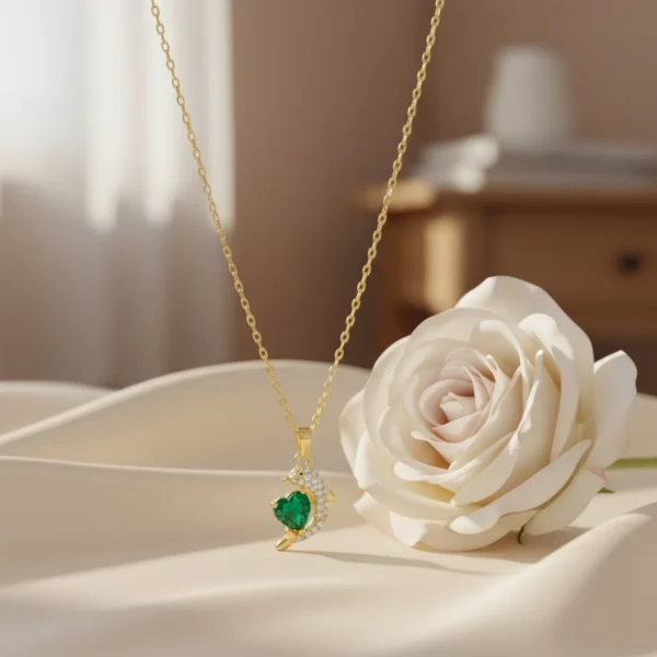 Ocean Heart Gold Dolphin Necklace